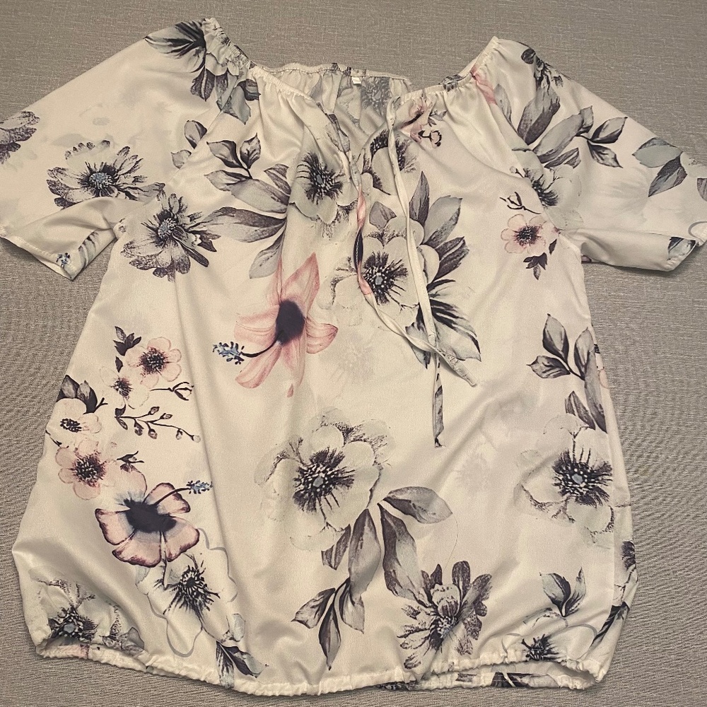 White Floral Shirt